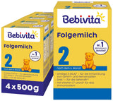 2 Folgemilch (4 x 500g), efter dem 6. Monat, med vitamin C och D, Omega-3 (DHA), altersgerecht sättigend