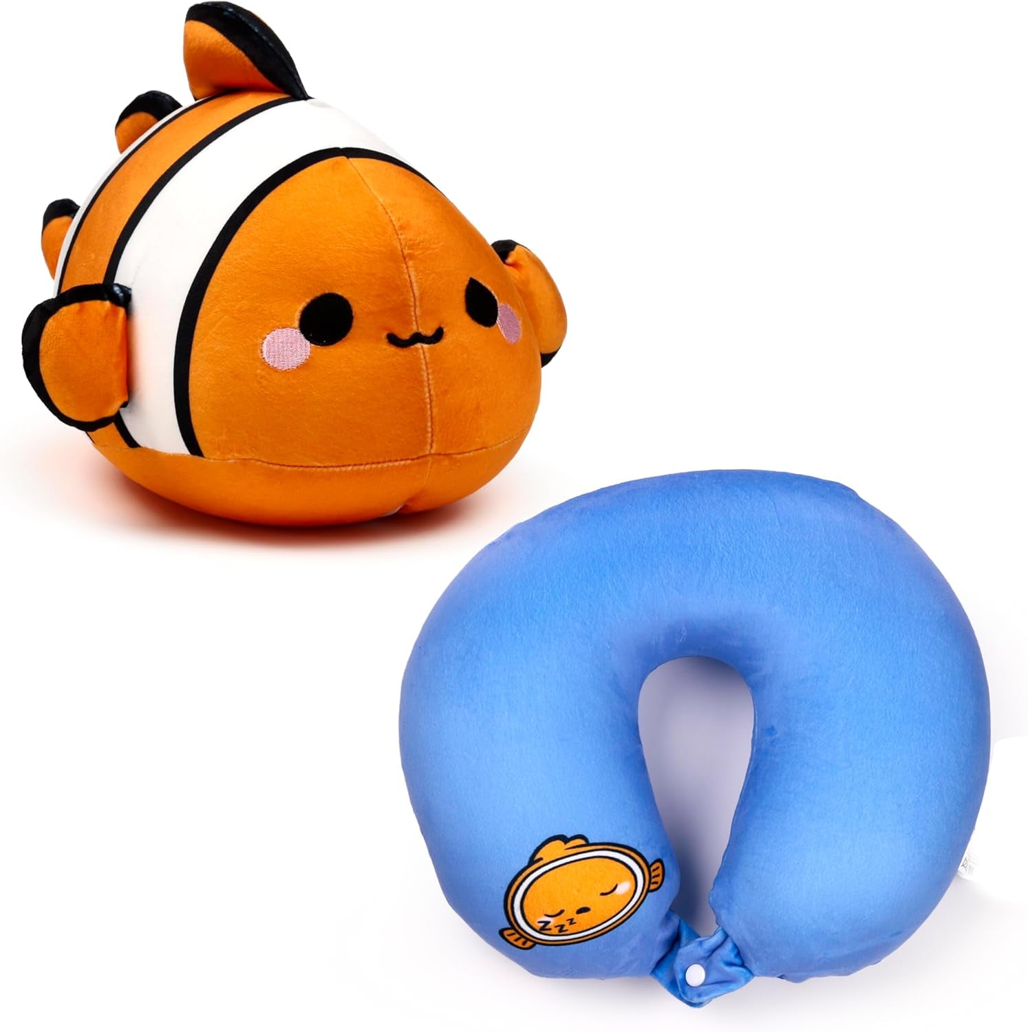 Puckator Swapseazzz Adoramals ocean clownfish 2-i-1 resekudde och mjukis Resekuddar Naty Shop Standardtitel