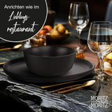 Moritz & Moritz NORDIC 6-personers servisset - 18-delat svart servisset i stengods - Skandinavisk design - 6-personers Robust servisset för dagligt bruk och gäster - Kombinationsset för servis