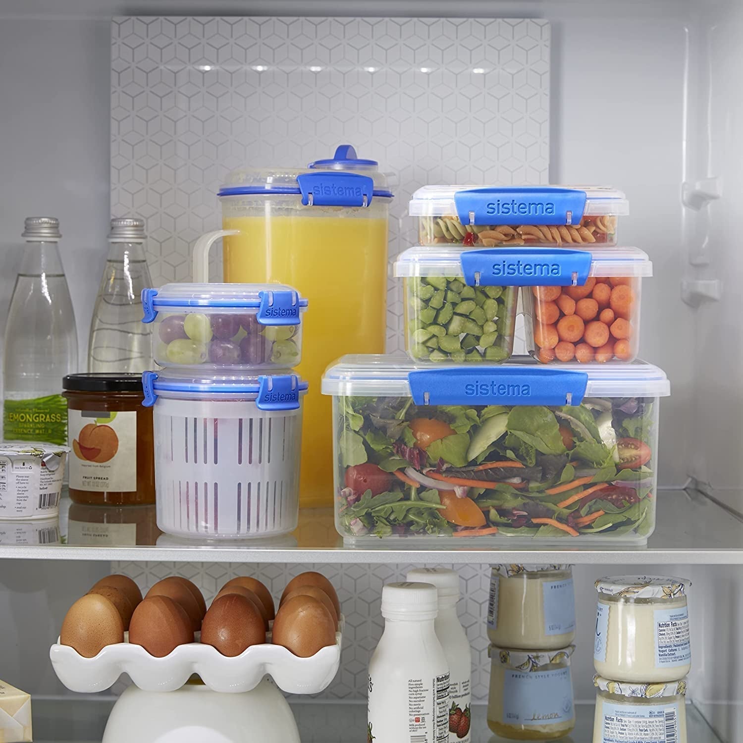 KLIP IT-system Matförvaringsburk 5 liter Stapelbar läckagesäker förvaringsburk med lock Kyl/frys Lämplig BPA-fri plastblå klämmor 1 st (2 st) Matförvaringslådor Naty Shop
