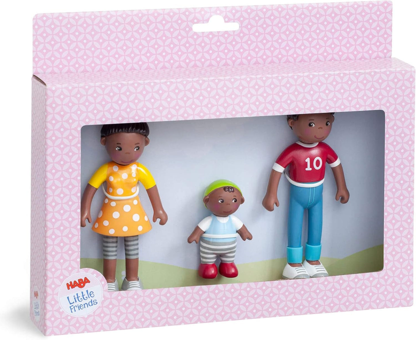HABA 306696 - Little Friends Family Time Playset, flexibla docktillbehör, åldrar 3+