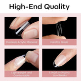 Modelones Nail Tips 510 Pieces - Heltäckande Nail Tips Set, Gel Tips Set, Pre-Polish PMMA Resin Nail Tips, Konstgjorda naglar för lim på Nail Art DIY, Short Squoval