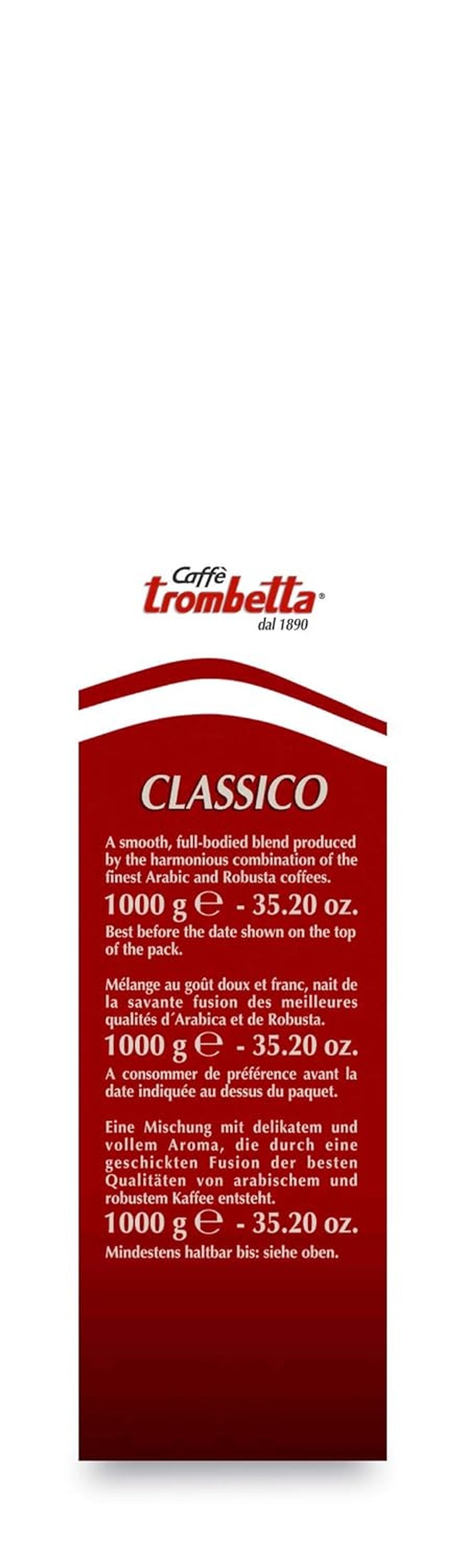 Caffè Trombetta Italien Kaffee Geröstete Kaffeebohnen, klassisk. En perfekt Harmonie zwischen Aroma och Körper - 1 kg