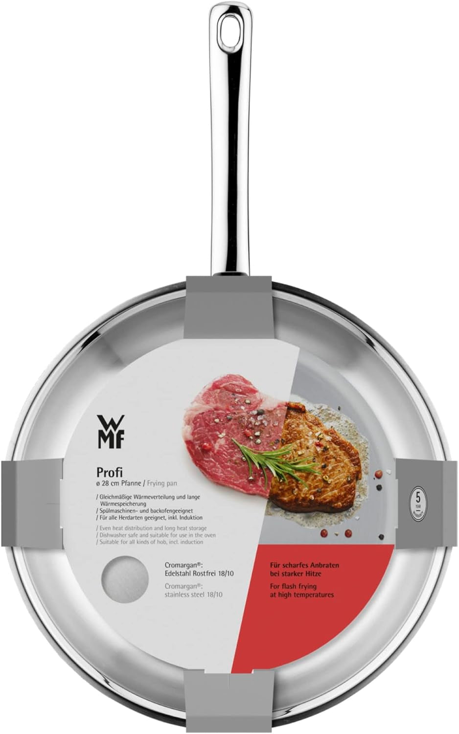 WMF Profi rostfri panna 24 cm induktion, rostfri panna Cromargan Pots and Pans Naty Shop
