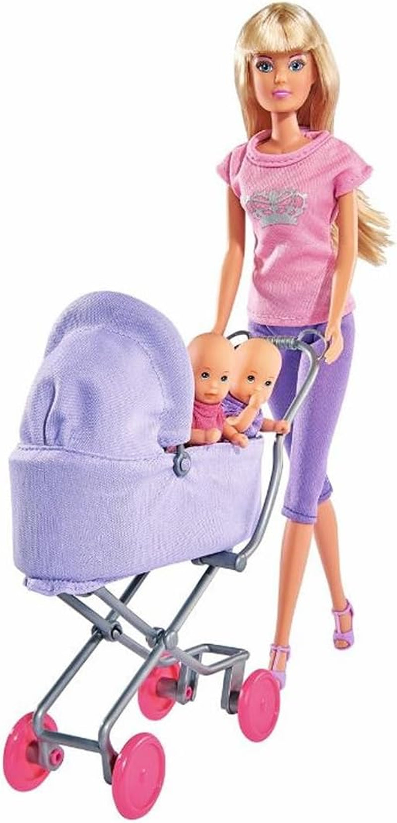 Simba Steffi Love Sunshine Twins - Docka med tvillingar och barnvagn, inklusive tillbehör som flaskor och leksaker, matchande variant med 2 dockor, dockset för barn från 3 år och uppåt