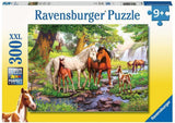 Ravensburger pussel för barn - 12904 vilda hästar vid floden - 300 delar häst pussel för barn 9+ i XXL-format Pussel Naty Shop Standardtitel