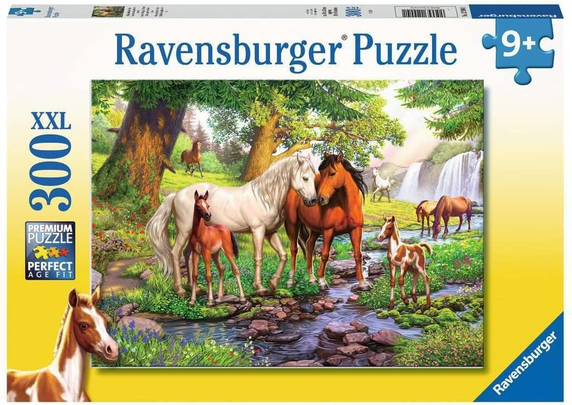 Ravensburger pussel för barn - 12904 vilda hästar vid floden - 300 delar häst pussel för barn 9+ i XXL-format Pussel Naty Shop Standardtitel