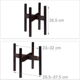 Relaxdays Bamboo blomsterställ, individuellt justerbart, för blomkrukor upp till 32 cm, växtställ, H: 35,5 cm, brunt, 1 st 10028823