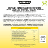 Pasta di Mais Giallo Biologica Italiana Glutenfri, Formato Penne - glutenfri pasta, 100 % farina di mais giallo ekologisk, vegan, confezione da 3 pacchi da 350 g