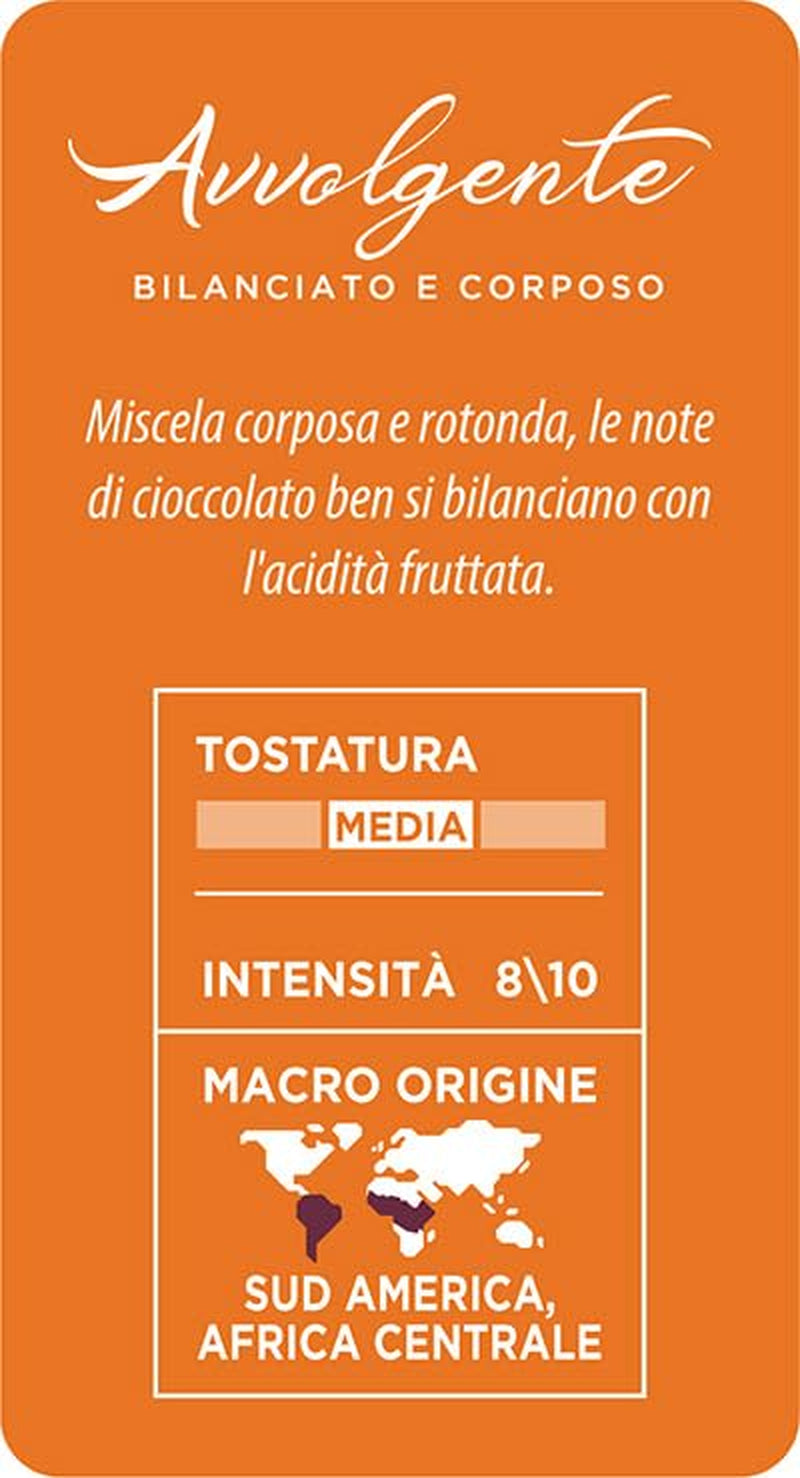 Caffè Mauro Torrefazione Kaffeekapseln Espresso Avvolgente, Intensität 8/10-144 Kapseln Kompatibel med Kaffeemaschinen der Marke Lavazza* A Modo Mio*, 144 Stück, Hergestellt in Italien