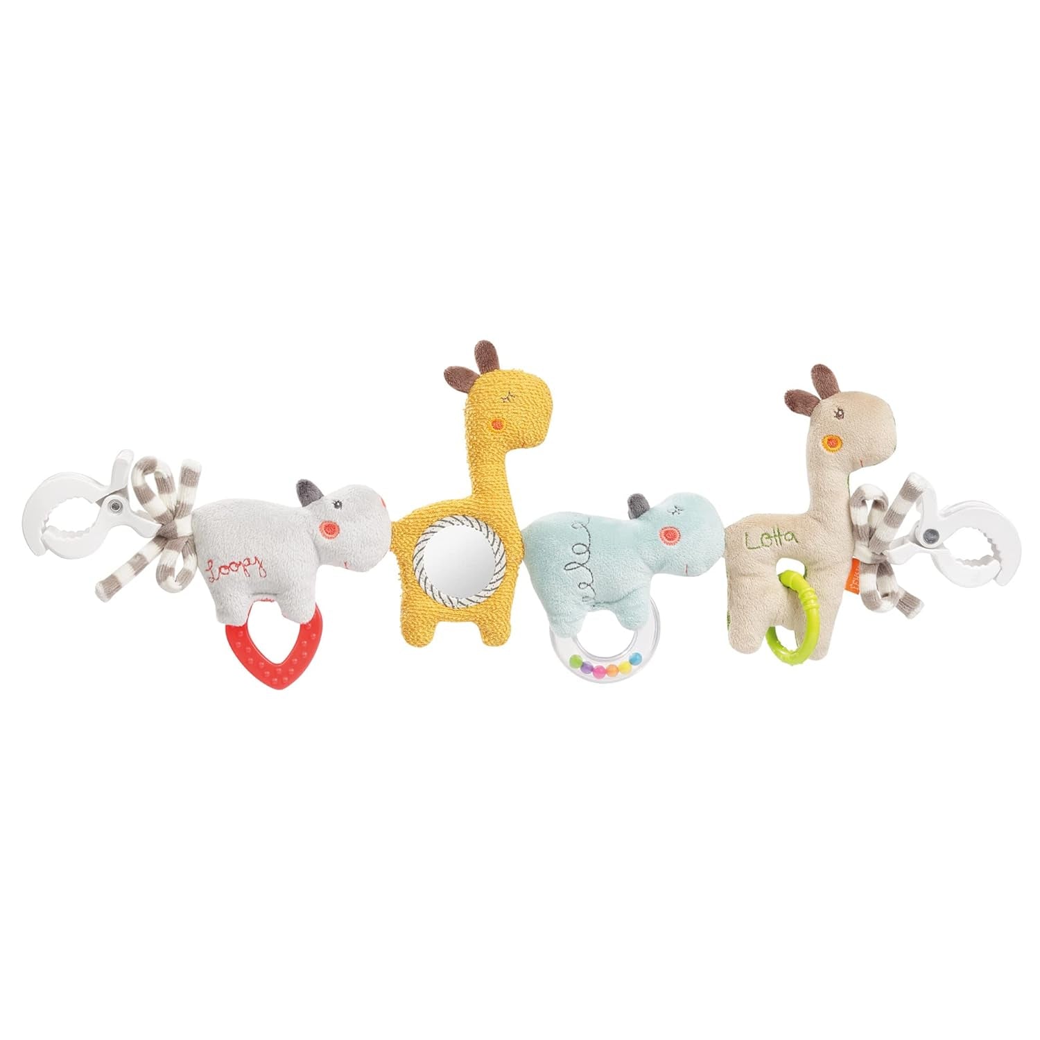 Fehn Baby Mobile Chain Panda Baby Mobile - babymobilkedja med söta figurer - flexibel hängande babyleksak - barnvagnsleksak för bebisar och småbarn från 0+ månader Babyleksaker Naty Shop Loopy Lotta