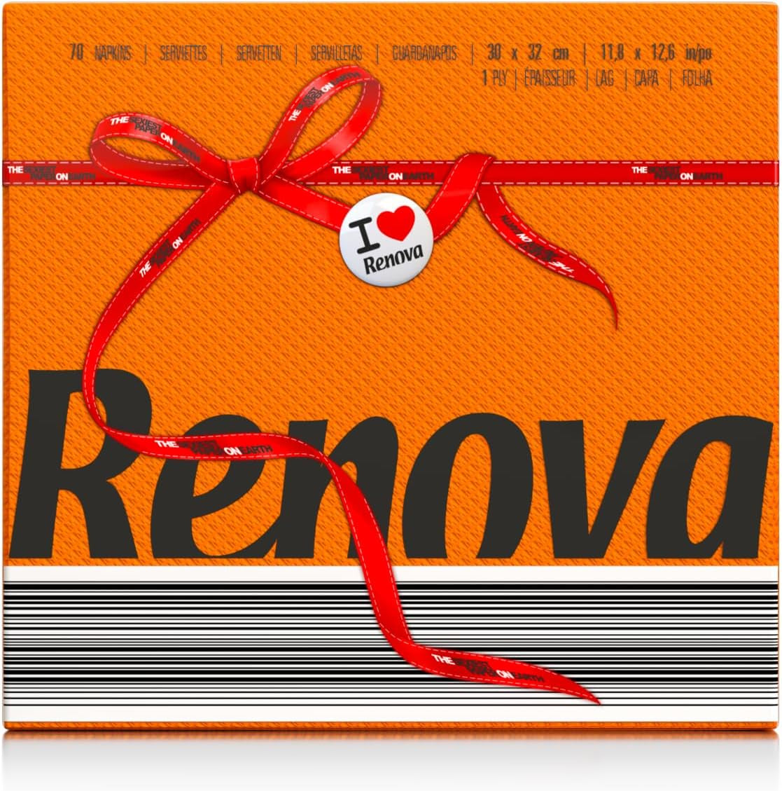 Renova Pappersservetter, Red Label Orange - 70 servetter