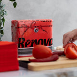 Renova pappersservetter, röd röd etikett - 70 servetter