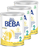 BEBA 2 - Tillskottsmjölk efter 6 månader, med 5 HMO-komplex, åldersanpassat proteininnehåll, laktosfri, palmoljefri, fiskoljefri, barnmat, babymjölkspulver, 3 st (3 x 800g)
