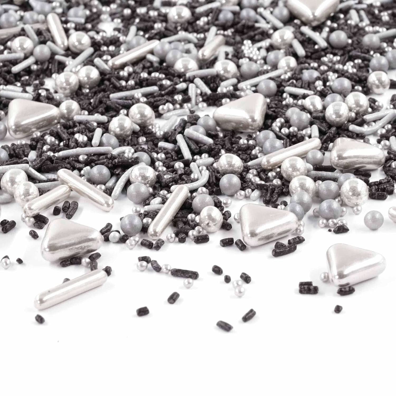 Streusel Glück Black Beauty, Mix Sprinkles Silver - Black, 90 gram Sprinkles Naty Shop 90 gram