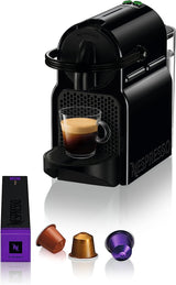 Nespresso kapsel espressomaskin De'Longhi EN 80.B Inissia, högtryckspump och energisparfunktion, automatisk avstängning efter 9 minuter, koppvolym för espresso och lungo, 0,7 l vattentank, svart