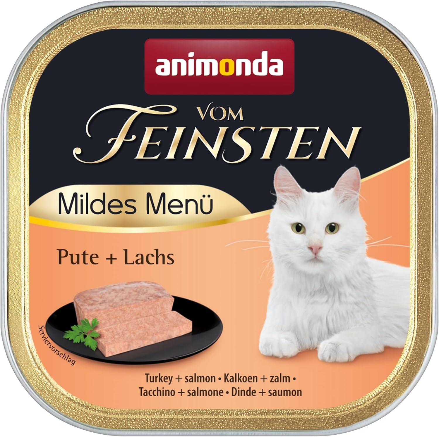 animonda vom Feinsten Mild Menu Mild Variety (32 x 100g), spannmålsfri, sockerfri våt kattmat, lättsmält mat med kalkonkött