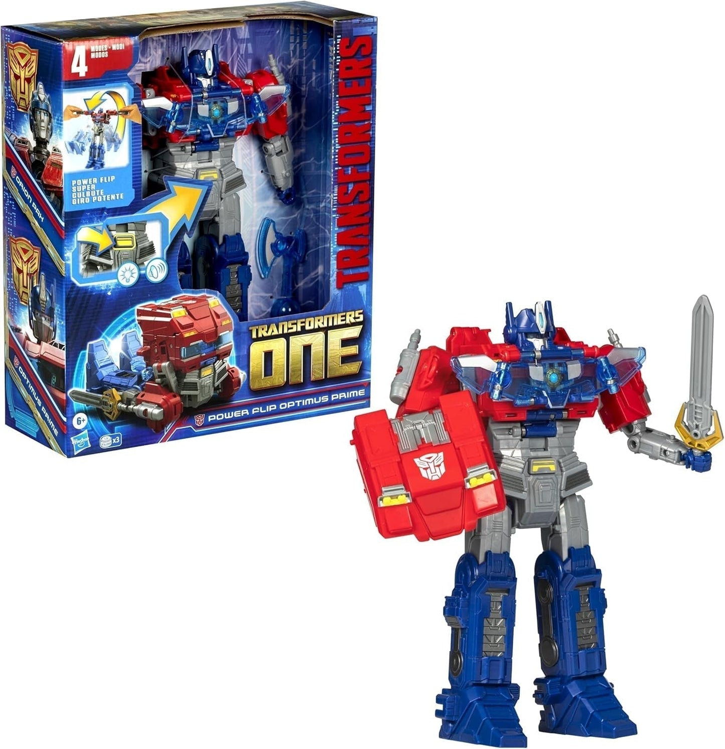 Transformers One Power Flip Optimus Prime (Orion Pax) interaktiv statyett Actionfigurer Naty Shop