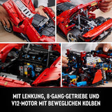 LEGO Technic Ferrari Daytona SP3 modellsats 1:8 skala, röd supersportbil, utökad bilmodell samlarobjekt, Ultimate Car Concept 42143 Byggset Besuche den LEGO-Store