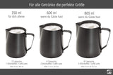APS Milk Pitcher - Högkvalitativ mjölkkanna med non-stick beläggning, gjord av rostfritt stål - Perfekt för att skumma mjölk - Universalkaraff, svart, 600 ml