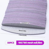 50 Stück Nagelfeile 100/180, Halbmond Nagelfeilen Für Gelnägel, Doppelseitige Nagelfeilen Set, Nagelfil, Grit Disponibel Nagelfil Für Nagelstudios DIY Nail Art Zuhause, Weiß