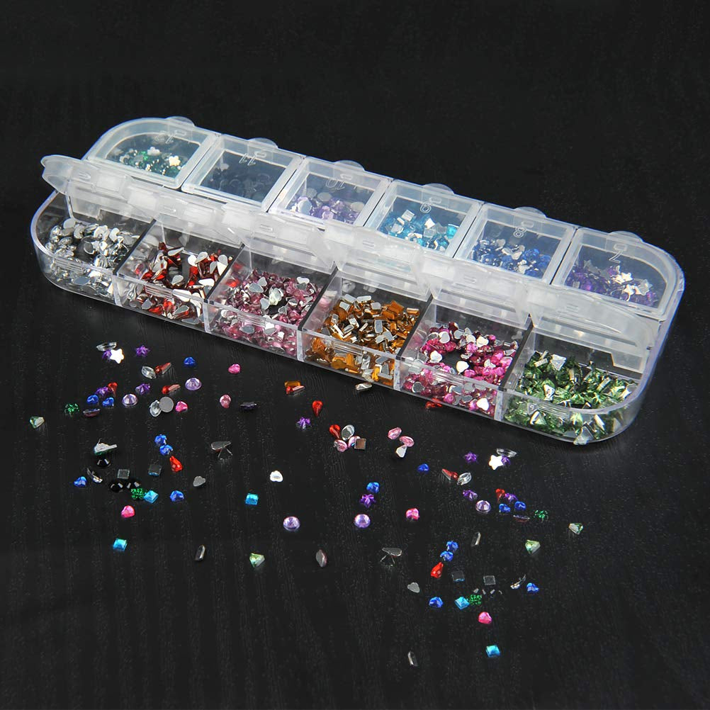 Nail Rhinestones med prickverktyg, 3D-nageldekoration, nagelglitterstenset, nagelkonstglitter, nageltillbehör Nageldesign med pincett