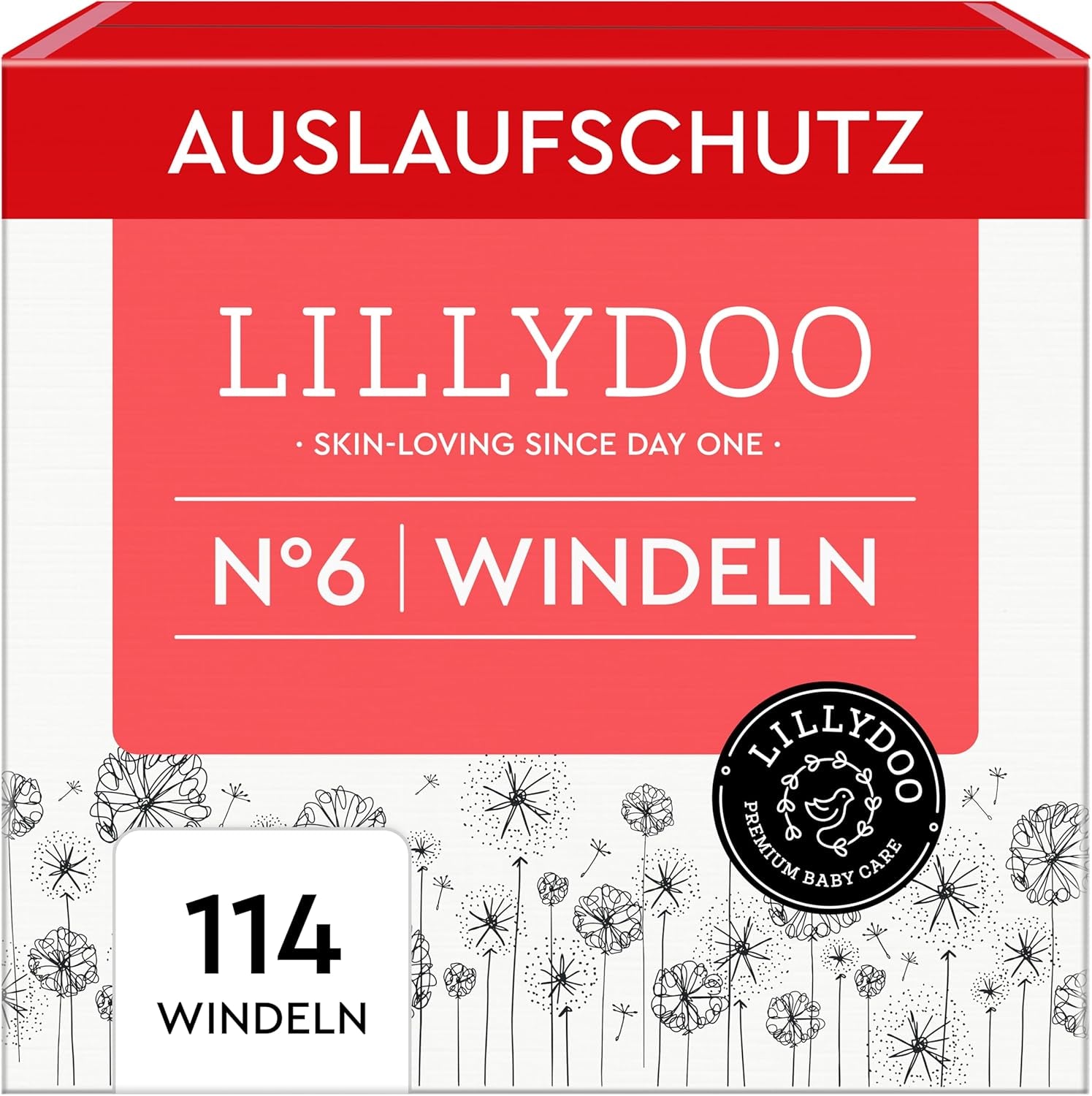 LILLYDOO Babyblöjor Hudvänliga - Storlek 3 (6-10 kg), 29 delar, tillförlitligt läckskydd, mjuk, parfymfri och lotionfri för känslig hud, dermatologiskt testad