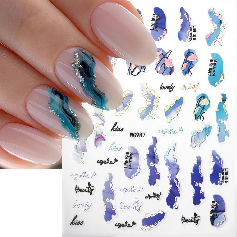 6 färger marmor nagelklistermärken bronzer silver självhäftande klistermärken bloom marmor nagel klistermärken 3D marmor nagel klistermärken design tillbehör nagel konst klistermärken nagel klistermärken set nagel folie