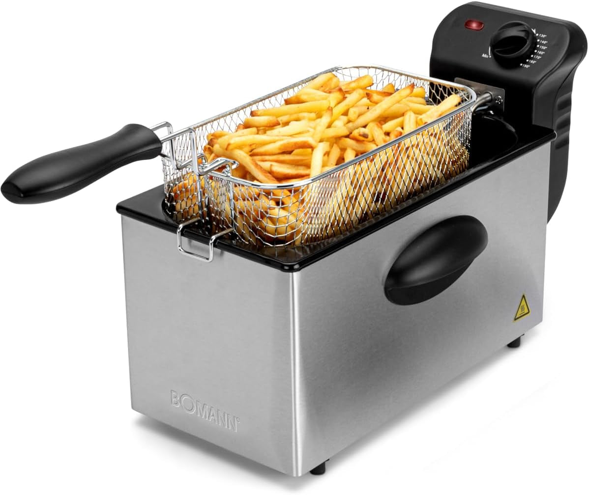 Bomann® oljefritös, 3L kapacitet, kylzon och dräneringsteknik, 2000 W hushållsapparater Naty Shop Standardtitel