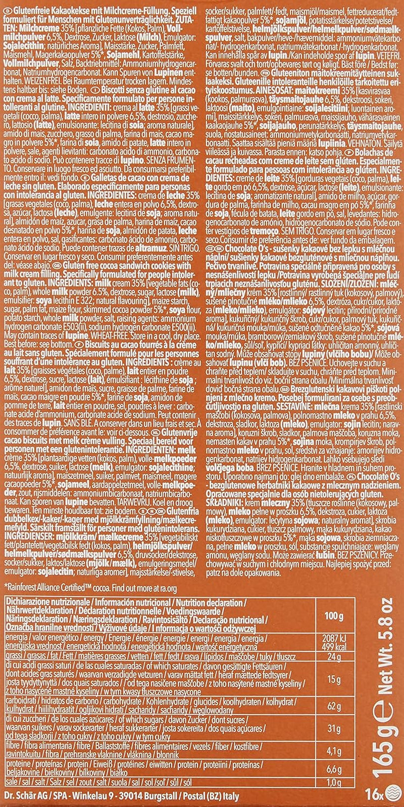 Choklad O'S kakaokex, 165 g