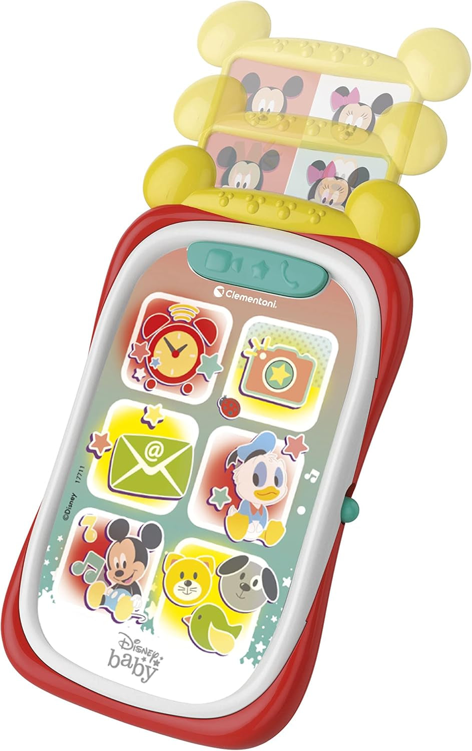 Clementoni 17711 Disney Baby Baby Mickey Smartphone, Barnmobil med ljus- och ljudeffekter, Interaktiv leksak för barn 9-36 månader, M, Flerfärgad Bebe Toys Naty Shop