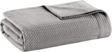 Madison Park 100 % egyptisk bomull Andas komfortfilt Premiumstickad Lyxig säsongsbetonad lättviktsöverdrag för bäddsoffa Soffa Full/Queen Bed Rose Naty Shop Täcken Grå Full/Queen (90"X90")