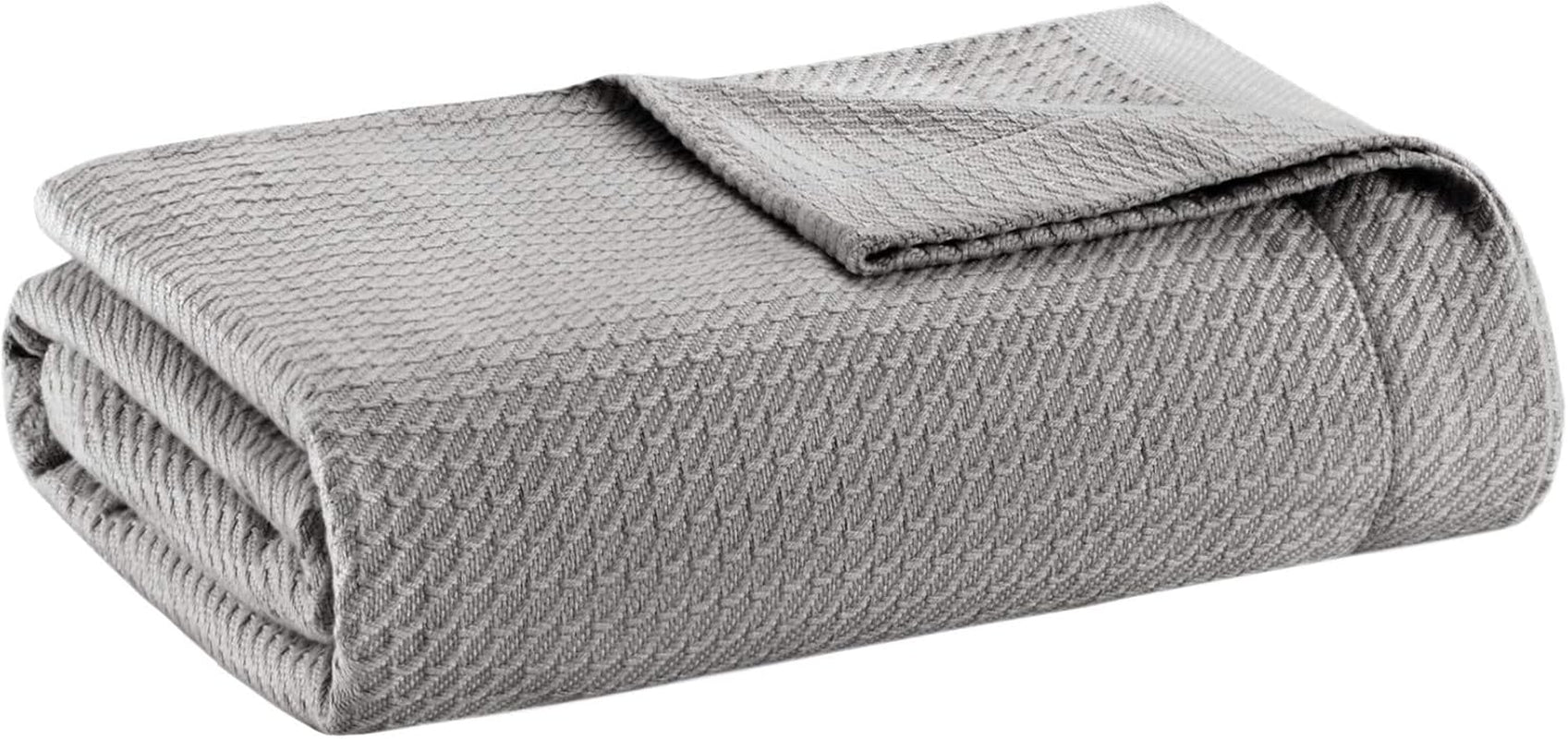 Madison Park 100 % egyptisk bomull Andas komfortfilt Premiumstickad Lyxig säsongsbetonad lättviktsöverdrag för bäddsoffa Soffa Full/Queen Bed Rose Naty Shop Täcken Grå Full/Queen (90"X90")