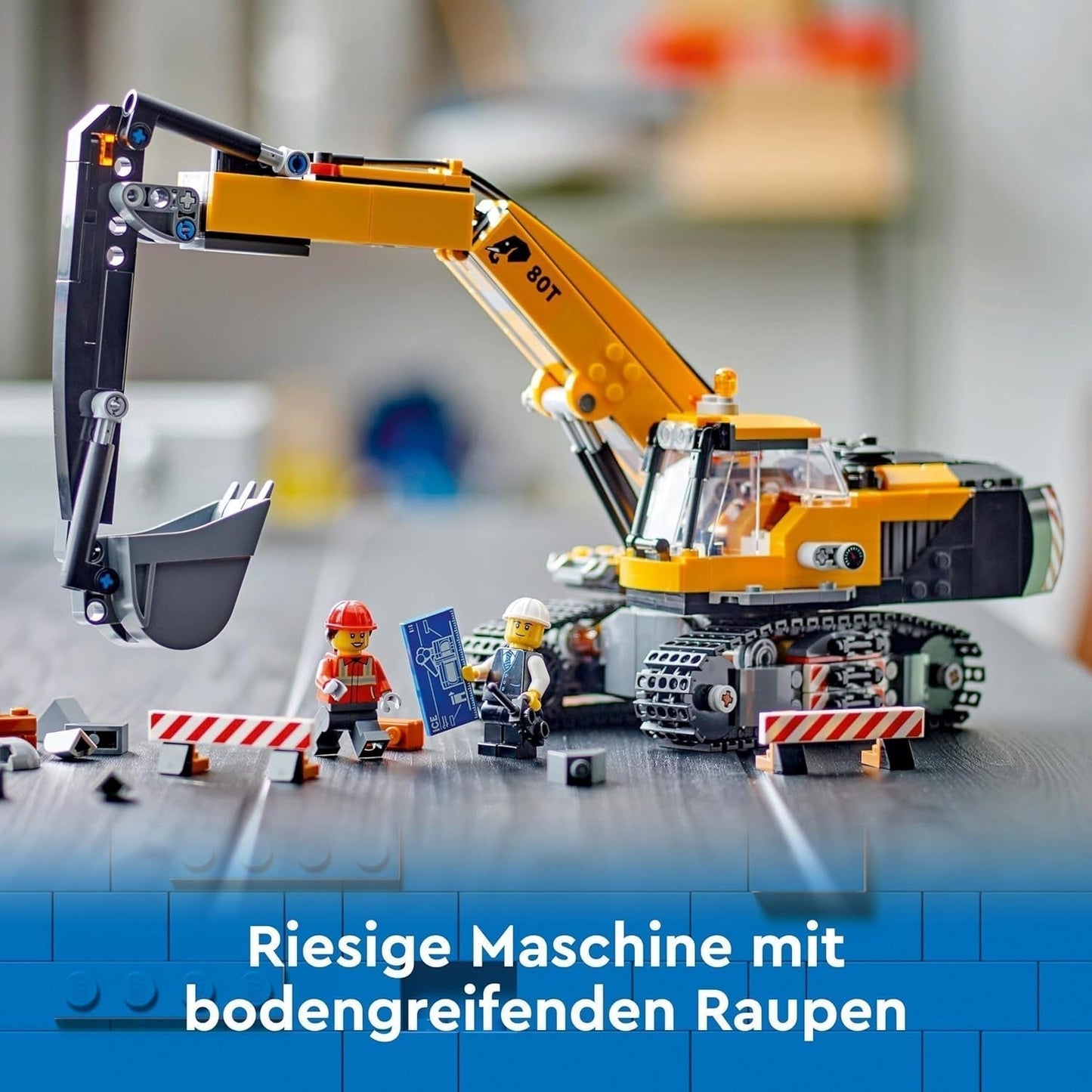 LEGO City Bandgrävmaskin, leksaksgrävare för barn från 8 år, byggleksak med grävmaskinsmodell, byggbar lastbil med tillbehör och 3 minifigurer 60420 Byggset Besuche den LEGO-Store