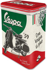Nostalgic-Art Retro Kaffekartong, 1,3L, Vespa - Italiensk Klassiker - Presentidé för skoterfans, Original Licensierad Produkt (OLP), Vintage Design Verkstadsdekoration, Vintage Design Verkstadsdekoration Matförvaringslådor Naty Shop Standardtitel