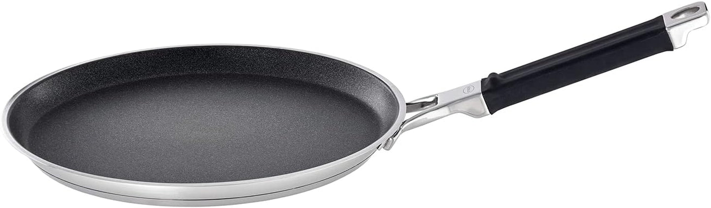 RÖSLE SILENCE PRO pannkakspanna, premium reptålig Proresist non-stick beläggning, 18/10 rostfritt stål, lämplig för induktion Grytor och kastruller Naty Shop Crêpes Pfanne