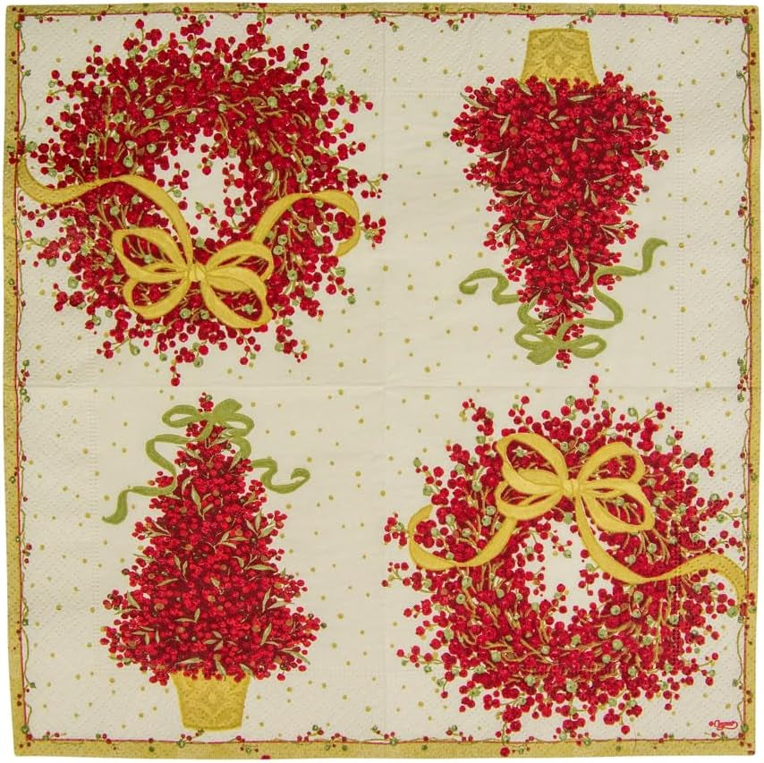 8070C treskiktspappersservetter, 20 stycken, 25 X 25 cm, pepparbär