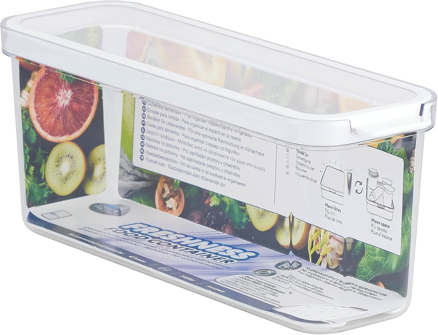 CARE + PROTECT Smart matbehållare, perfekt stapelbar, kylorganiserare, skyddar mat från fukt, håller maten fräsch längre, 2,15 L Matförvaringslådor Naty Shop 2 L