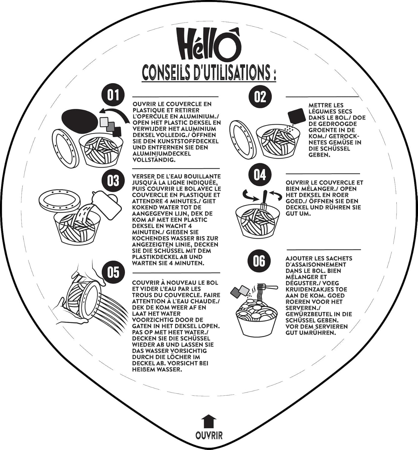 HELLO PHO WOK snabbrisnudlar, nötkött - 1 x 76 g