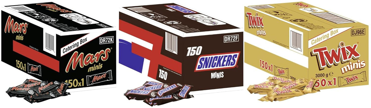 Mars Minis Chokladkakor | Bulkförpackning choklad | Karamell | 150 x 18 g