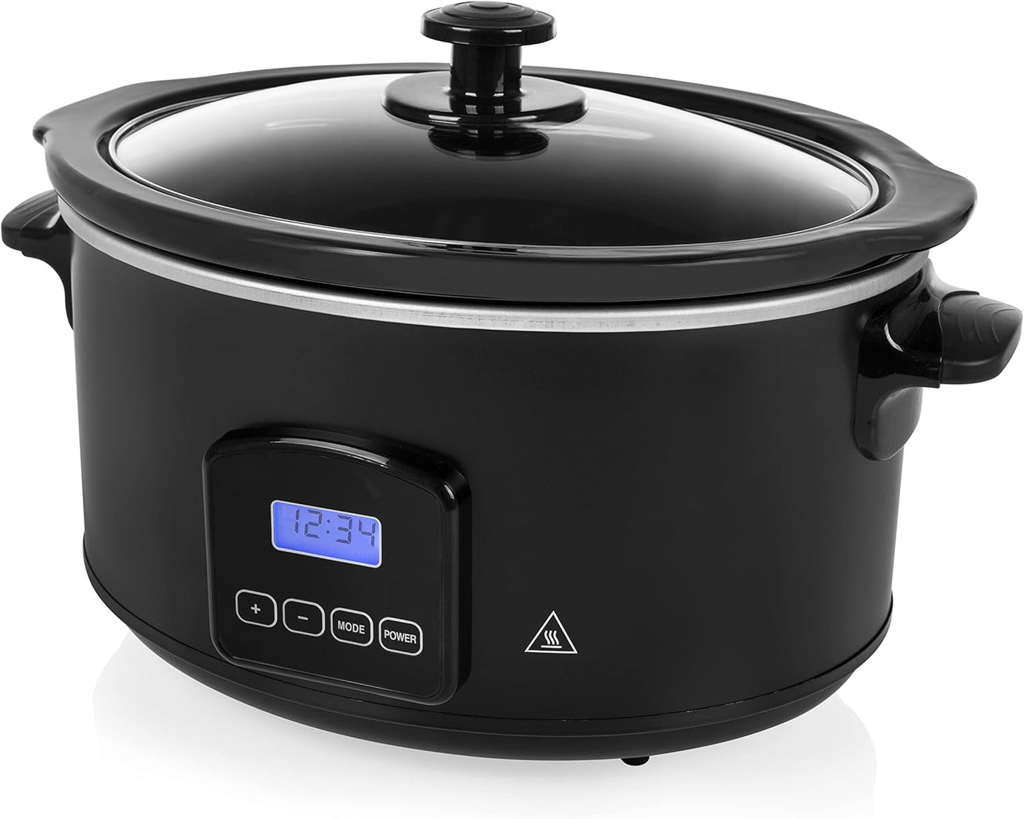 Tristar VS-3915 slowcooker, keramikgryta i rostfritt stål med 2 värmeinställningar och varmhållningsfunktion, 3,5 L Slow Cooker Naty Shop Digitale Steuerung