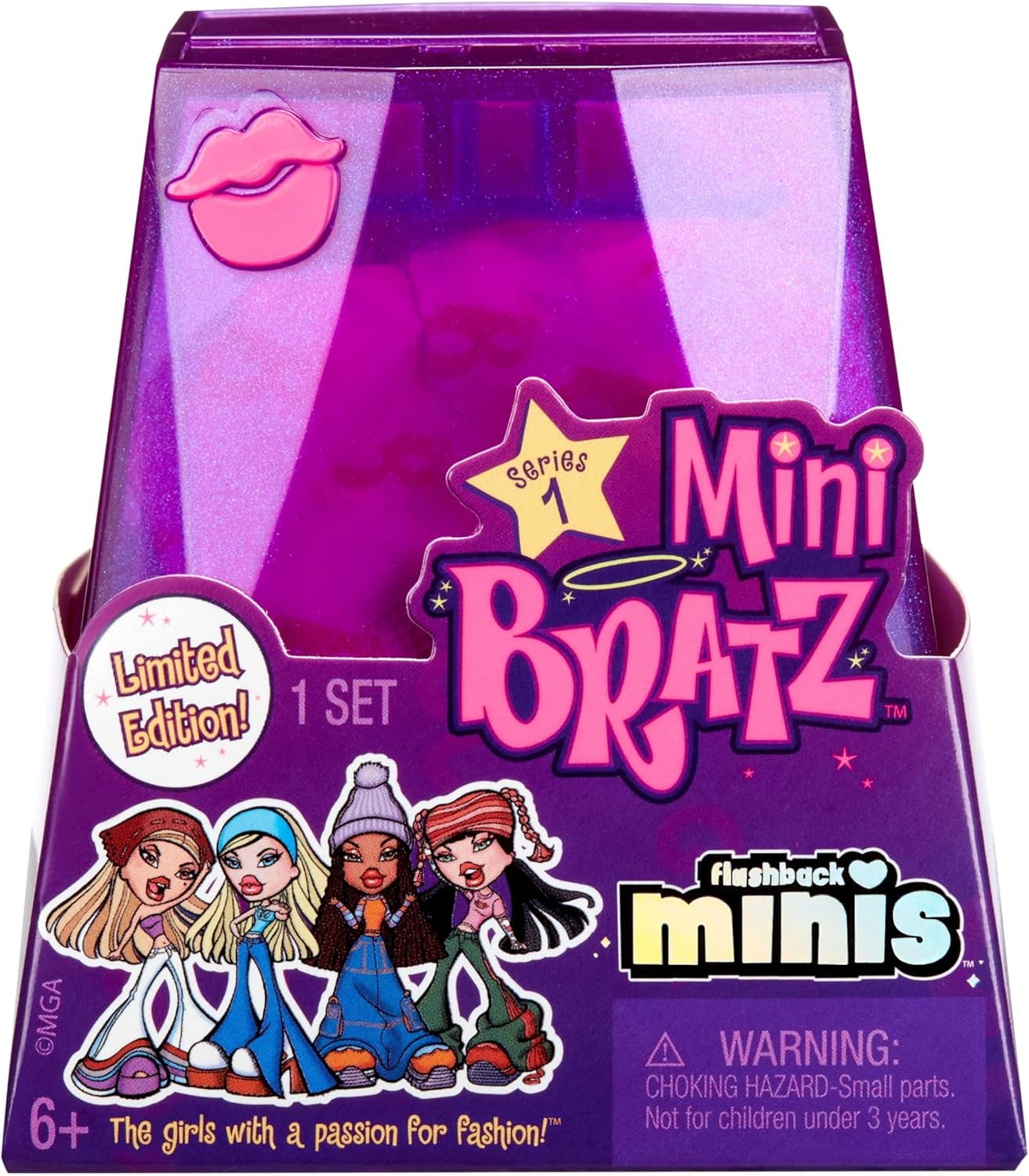 Bratz Miniverse MGA:s Y2K Nostalgia Flashback Minis Limited Edition Dolls - SURPRISE PACK - 2 Bratz Mini Dolls and Display Case - Fantastisk present till barn och samlare 6+