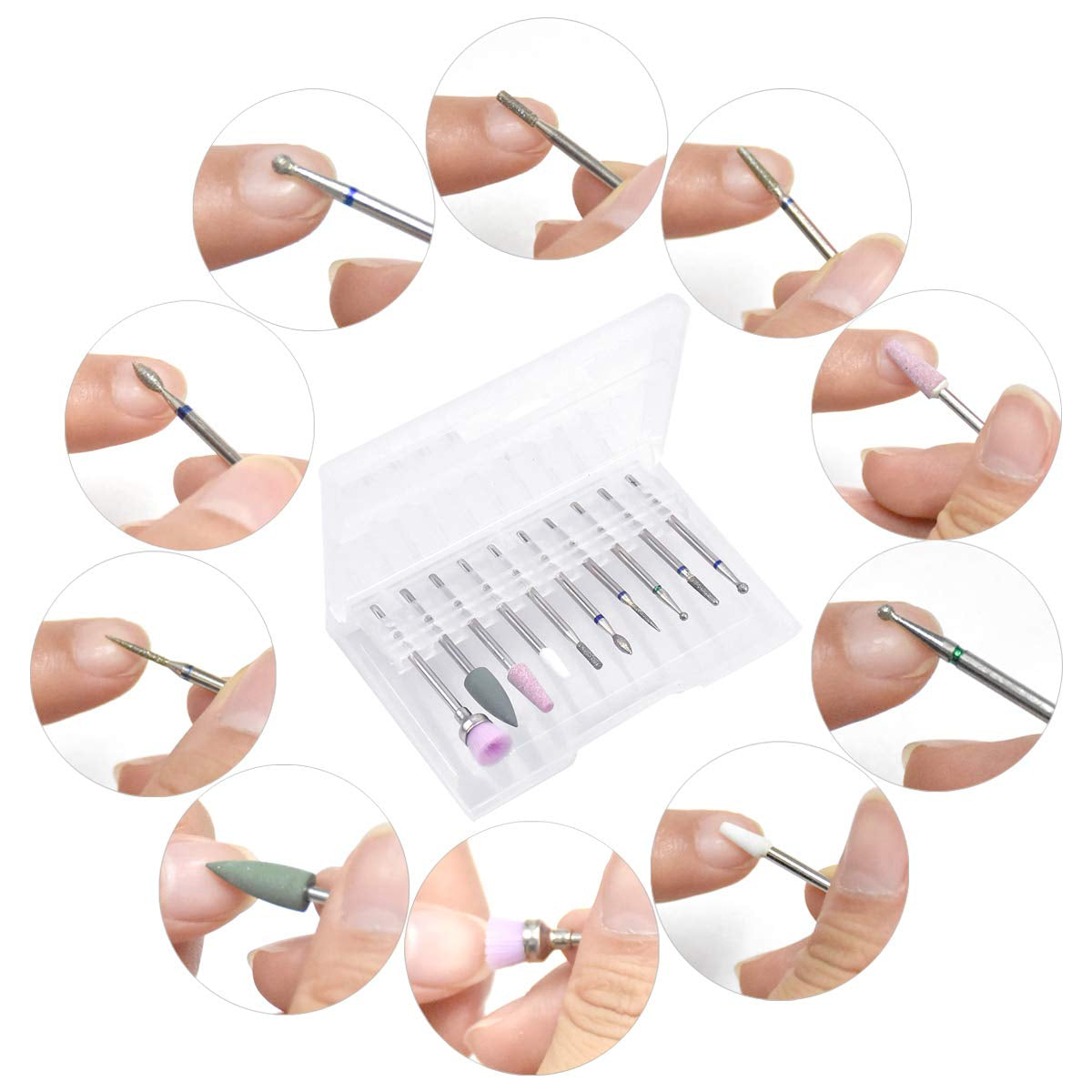 10 Stück Nagelbohrer Bits, Nagelfräser, Wolframlegierung Nagelfräser Bits, Professioneller Nagelfräser, Gelnägel Zubehör Nageldesign Zubehör Für Maniküre Pedicüre Entfernen Nail Art