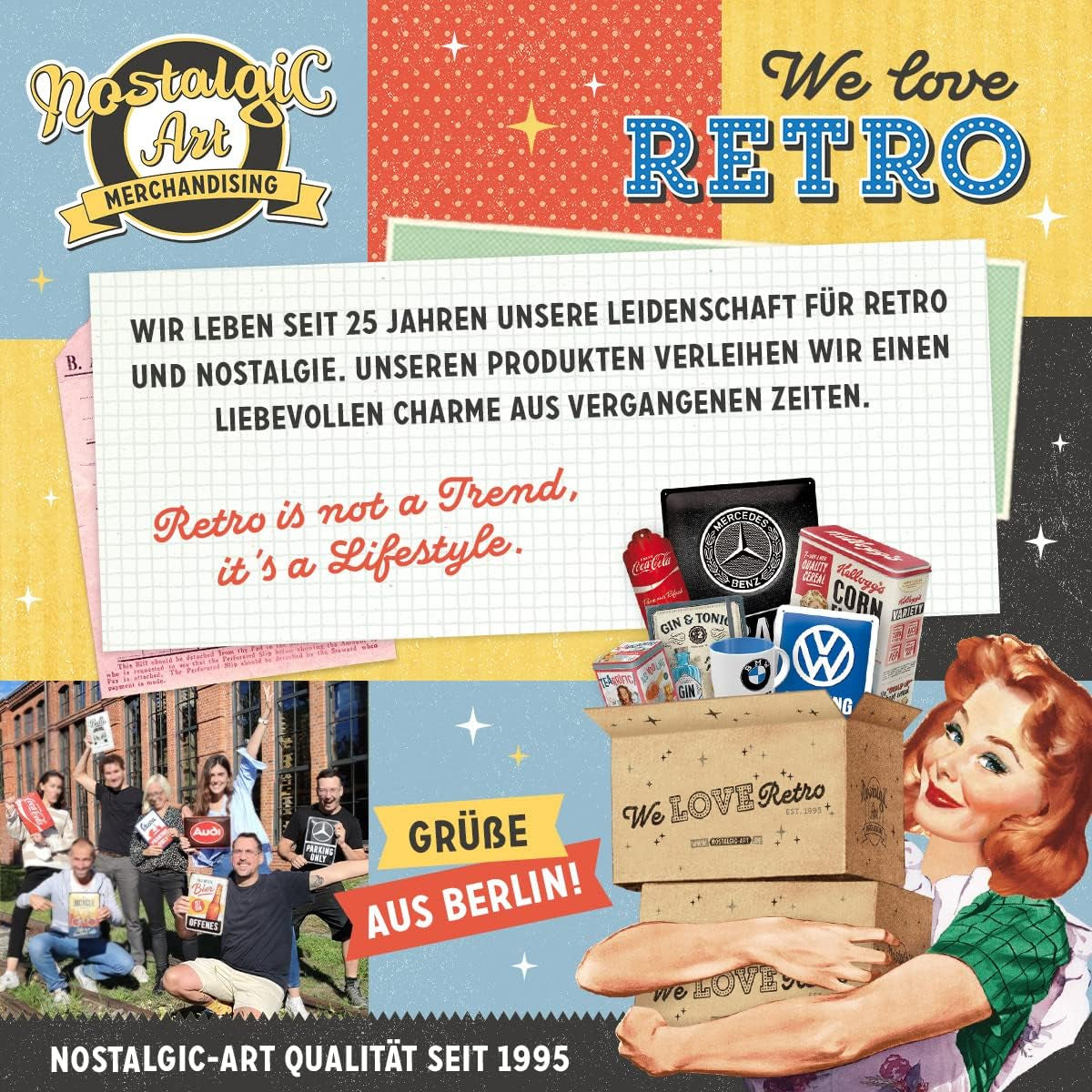 Nostalgic-Art Retro förvaringslåda XL, 4 l, Hundmat - presentidé för hundägare, förvaringslåda för torrfoder, vintagedesign Matförvaringslådor Naty Shop