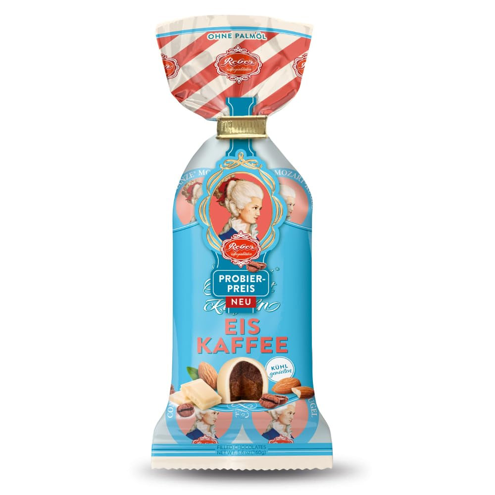 Reber Mozartkulor med mörk choklad, 6-pack med marsipan och nougat, vegansk - 1 x 120 g