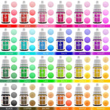 24 färger matfärgning - flytande matfärg för bakning av kakor, kakor, macarons, dekoration och matlagning - livlig matfärg för luftborstning, fondant - 6 ml styck