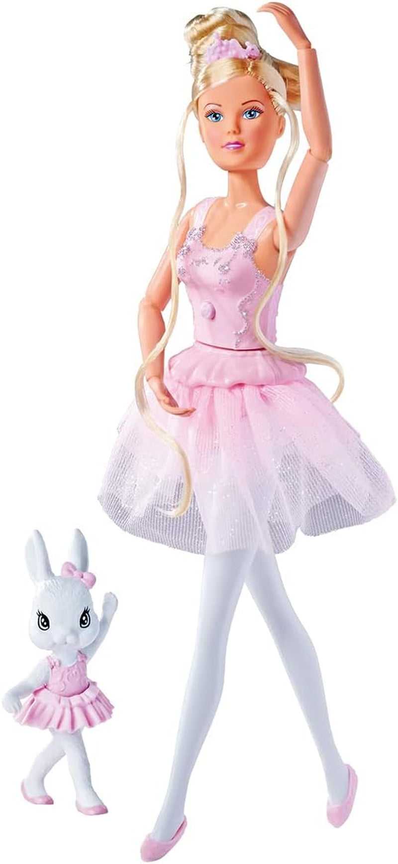 Simba 105733603 - Steffi Love Dancing Ballerina, Steffi som ballerinadocka med djurvän och roterande kjol, lekdocka 29 cm, från 3 år
