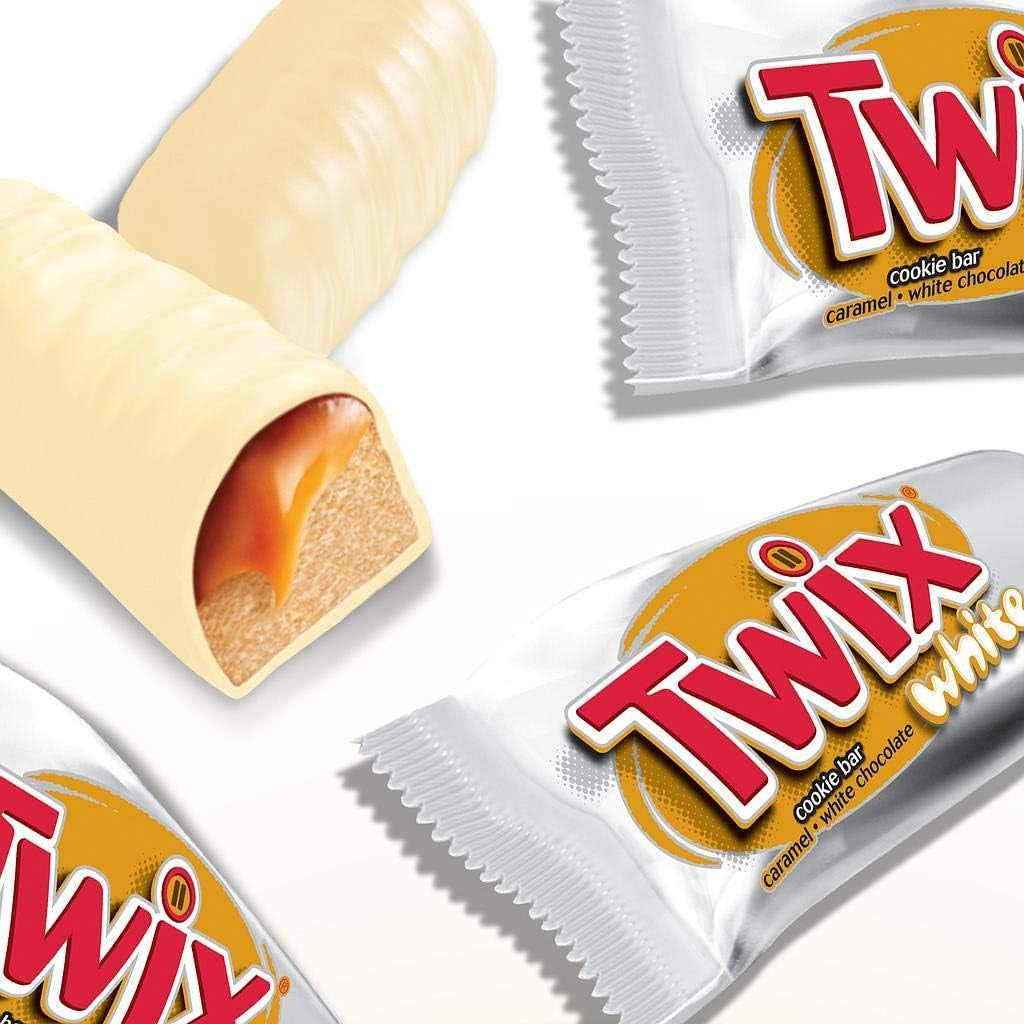Twix vita chokladkakor | Kola, kex, vit choklad | Choklad Multi Pack | 5 barer (5 x 46 g) (paket med 5)