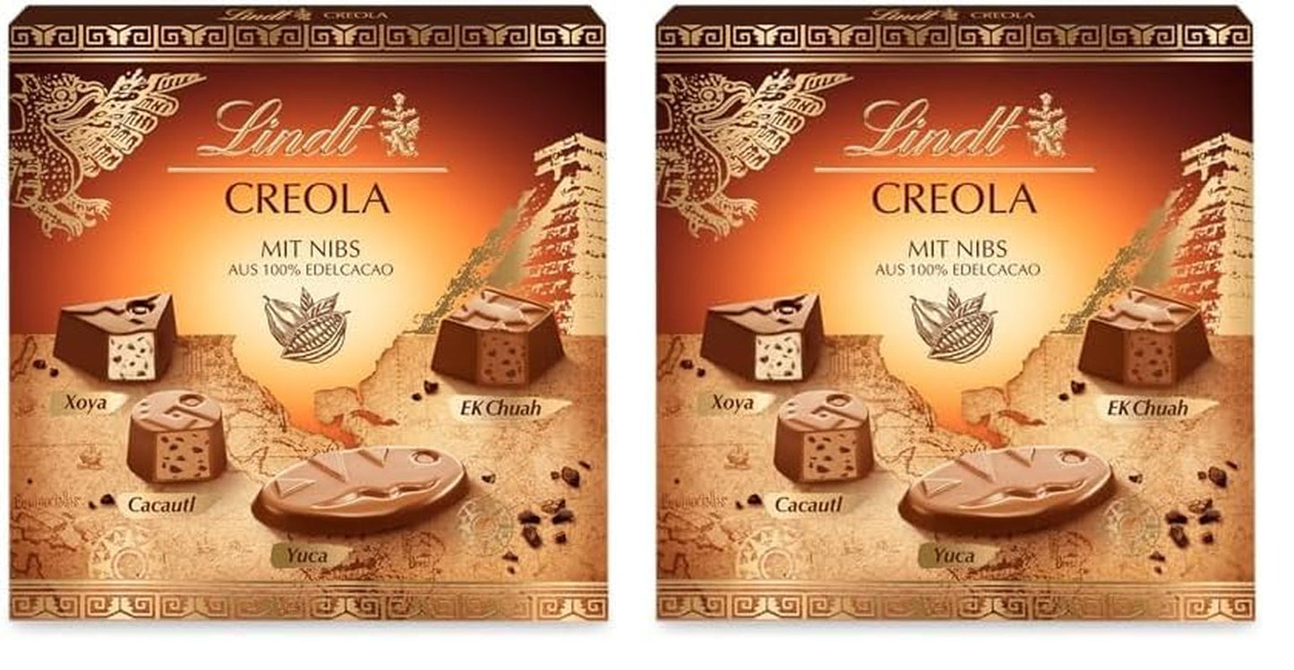 Lindt Choklad | Kreolsk Pralinlåda | 165g | 15 praliner i 4 läckra varianter, gjorda av 100 % fin kakao, alkoholfri | Choklad presentset