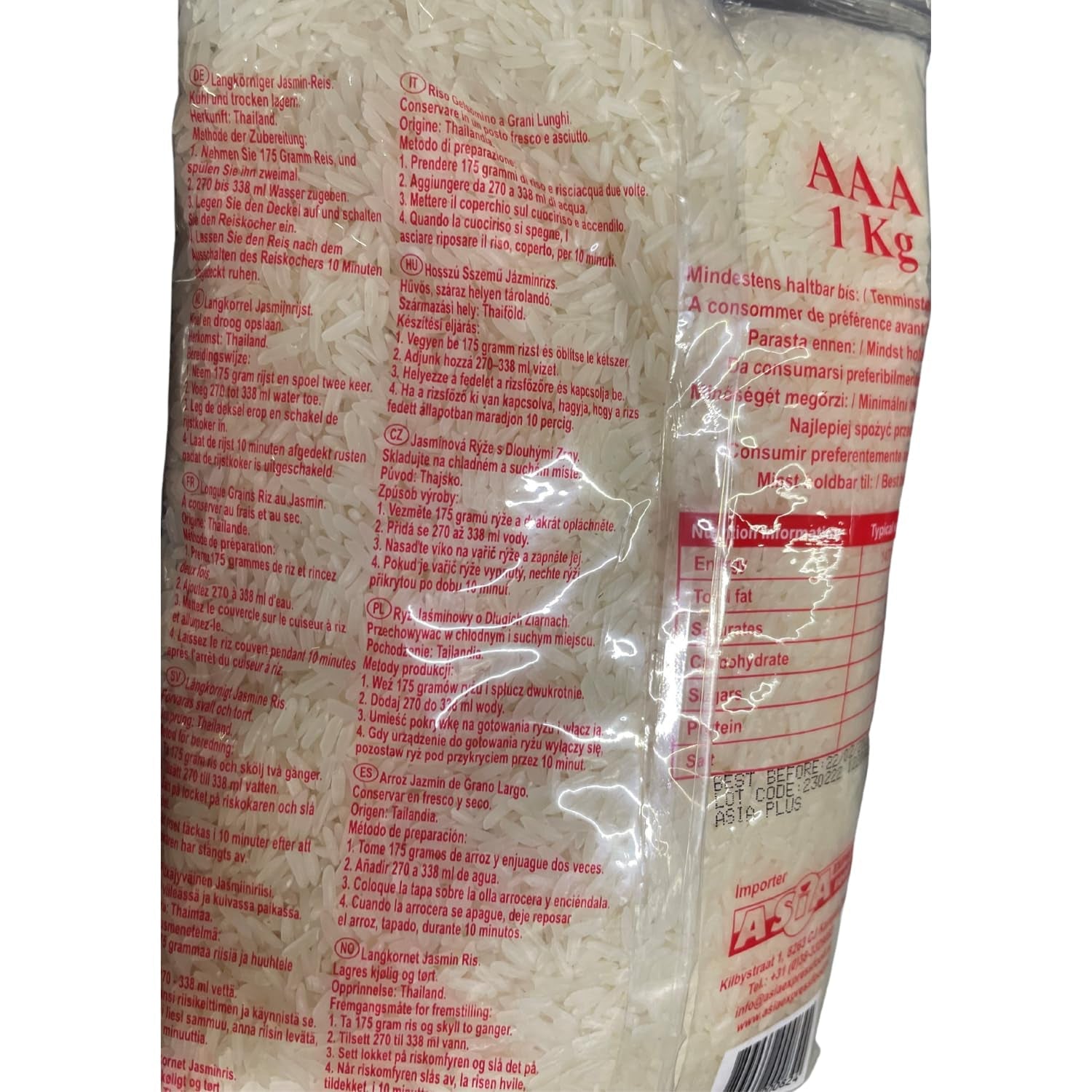 ROYAL THAI RICE - Långkornigt ris doftande med jasmin - 10 x 1 KG - Multipack